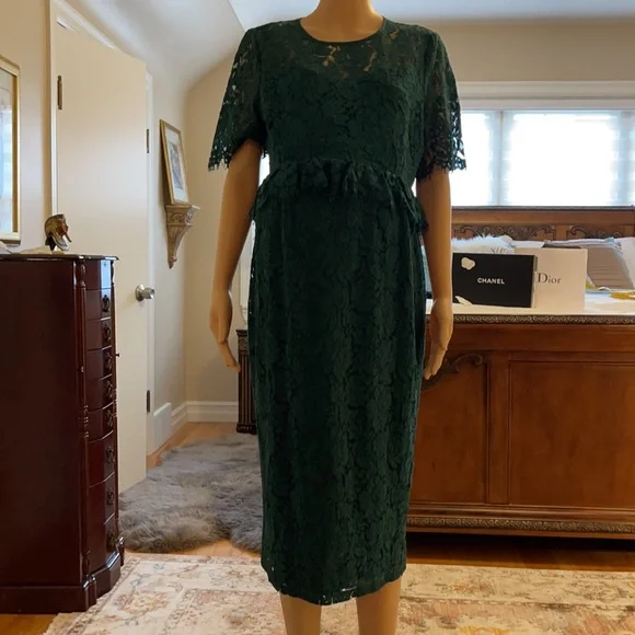 ASOS green lace maternity dress - Picture 2 of 16